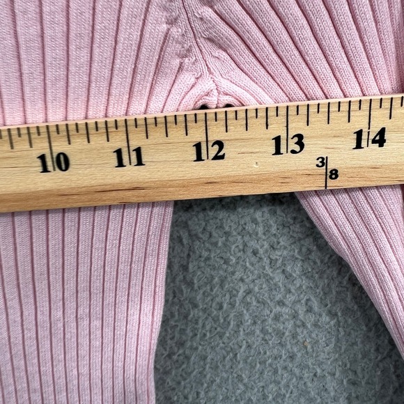 Zara Womens Ribbed Turtleneck Crop Sweater S Pink Fitted Balletcore Clean Girl - Picture 5 of 7